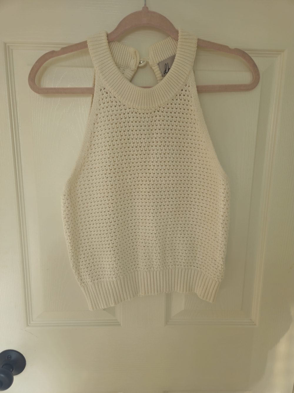 dh NEW YORK Ivory Knit Halter Top